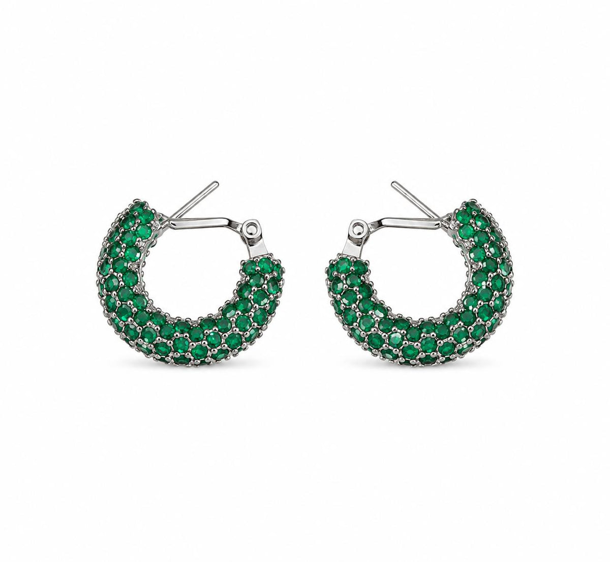 Emerald Luxe Pavé Hoop Earrings